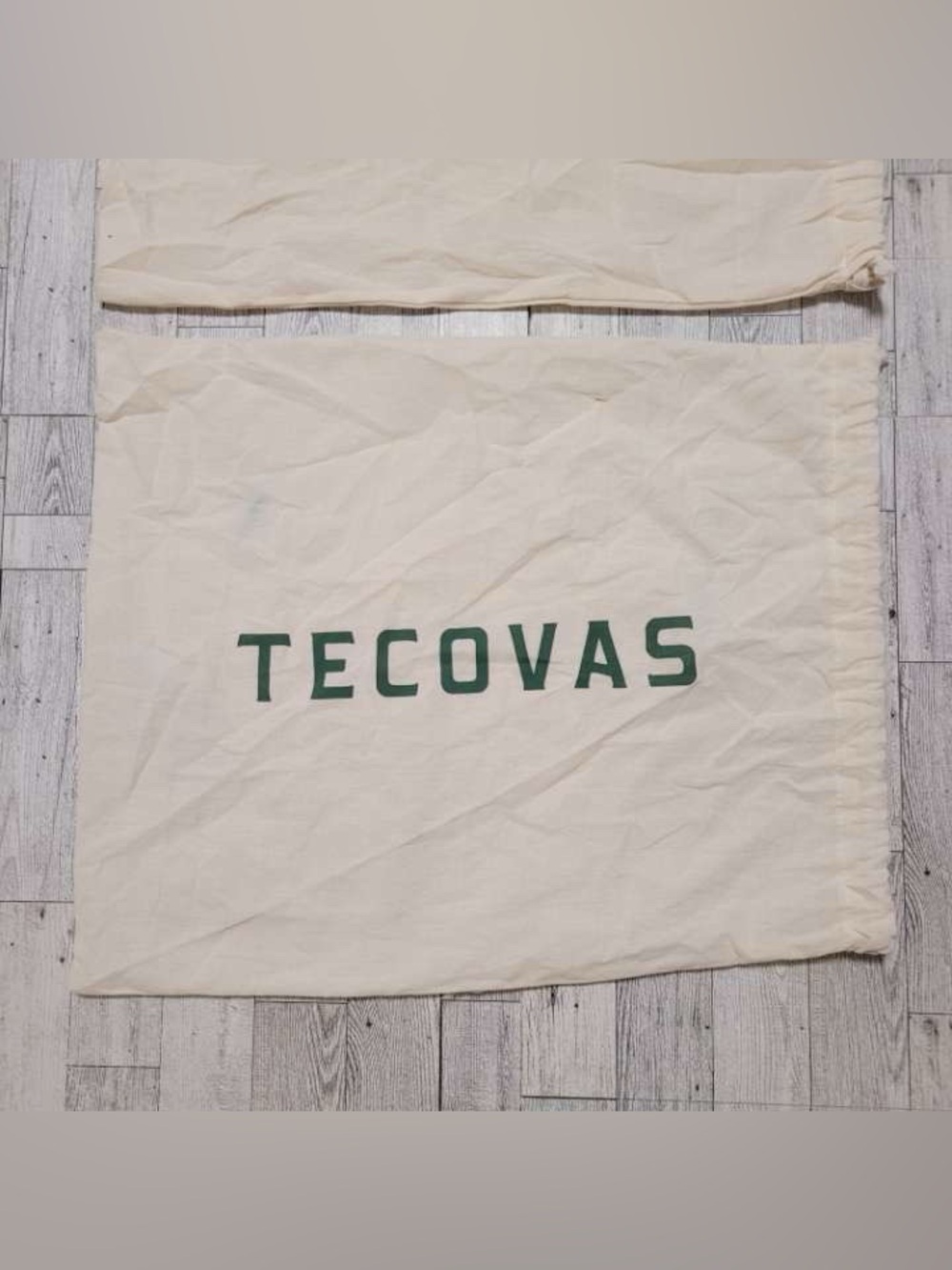 Tecovas Cream Cotton Travel Drawstring Dust Bags Set of 2 for Cowboy Boots - Picture 2 of 4